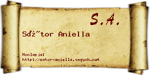 Sátor Aniella névjegykártya